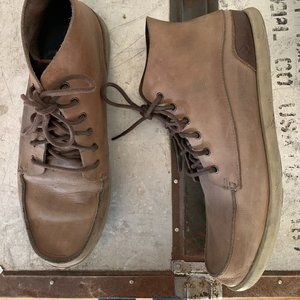 Mens OluKai Chukka Boots Lace Up Shoes Tan Leather Sz 12